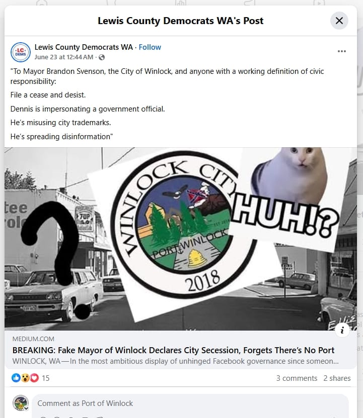 Fake news from democrats after reading a parody website